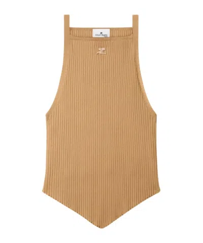COURRÈGES POINTY RIBBED TANK TOP