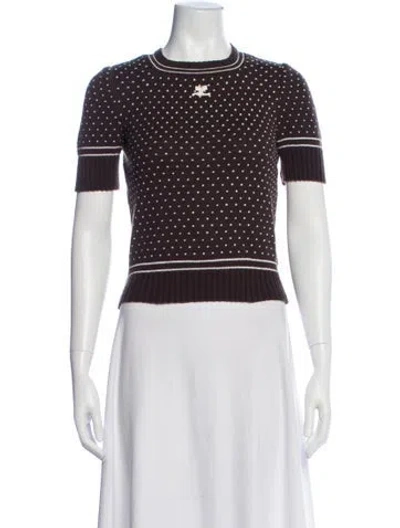 Pre-owned Courrèges Polka Dot Print Crew Neck Sweater In Multi