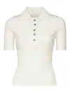 Courrèges Short-sleeved Ribbed Polo In White