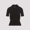 Courrèges Courreges Black Viscose Blend Polo Shirt Women In Black