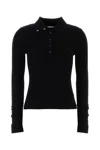 Courrèges Courreges Black Viscose Blend Polo Shirt In Black