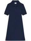 Courrèges Blue Navy Short-sleeve Mini Dress In Blue