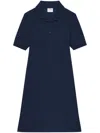 Courrèges Blue Navy Short-sleeve Mini Dress In Blue