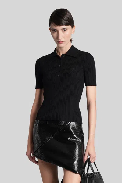 Courrèges Polo In Black Viscose
