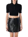 Courrèges Polo Knit Rib In Black