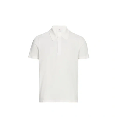 Courrèges Polo Manches Courtes En Coton In Blanc