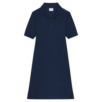 Courrèges Polo Pique Dress In Blue