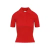 Courrèges Red Viscosa Blend Polo Shirt In Red