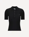 Courrèges Courreges Black Viscose Blend Polo Shirt Women In Black