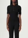 Courrèges Signature Rib Polo Sweater In Black