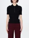 Courrèges Courreges Black Viscose Blend Polo Shirt Women In Black