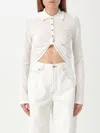 Shop Courrèges Polo Shirt  Woman Color White In Weiss