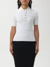 Courrèges Iconic Rib-knit Polo Shirt In Weiss