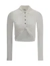 Courrèges Collared Neck Knotted Front Long Sleeves