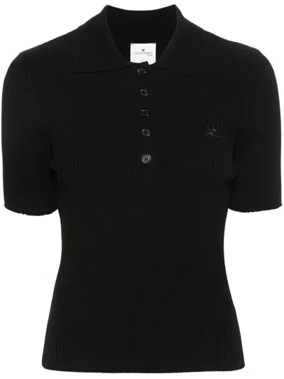 COURRÈGES COURRÈGES POLO SIGNATURE RIB KNIT