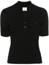 Courrèges Signature Rib Polo Sweater In Black