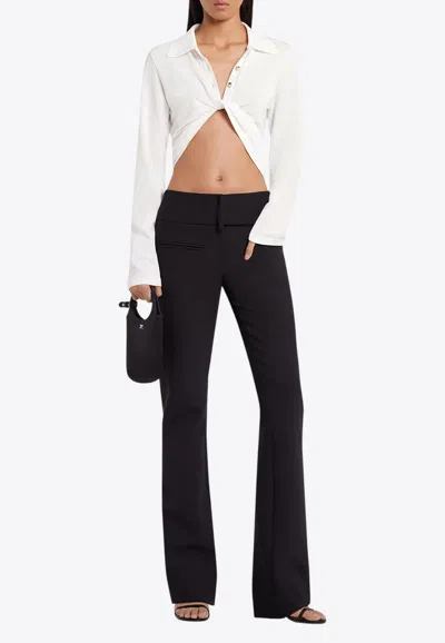 Courrèges Polo Twist Cropped Top In Neutral