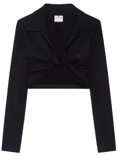 COURRÈGES COURREGÈS POLO TWIST PIQUÉ CROP