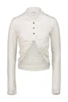 Courrèges Collared Neck Knotted Front Long Sleeves