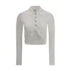 Courrèges Collared Neck Knotted Front Long Sleeves