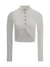 Courrèges Collared Neck Knotted Front Long Sleeves