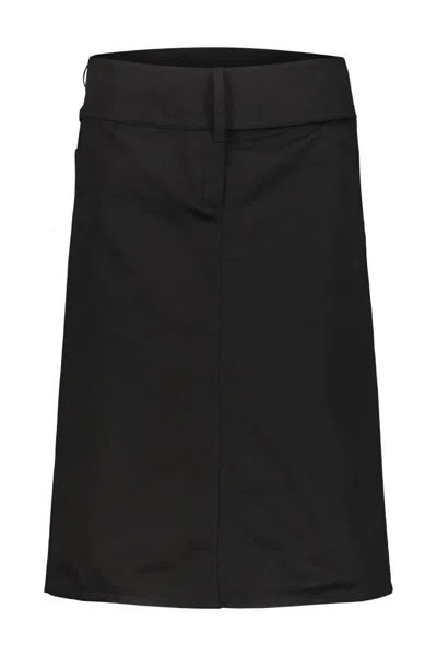 Courrèges Belted Skirt Polycotton Clothing In Navy