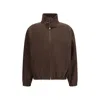 Courrèges Brown Buckle Zipped Bomber Jacket In Brown