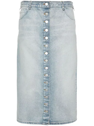 Courrèges Courreges Pre Denim Midi Skirt In Blue