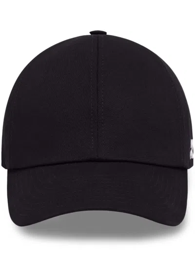 Courrèges Courreges Pre Logo Cotton Baseball Cap In Black
