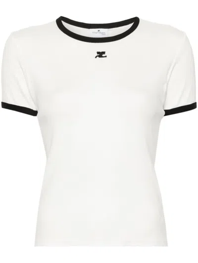 Courrèges Courreges Pre Logo Cotton T Shirt In White
