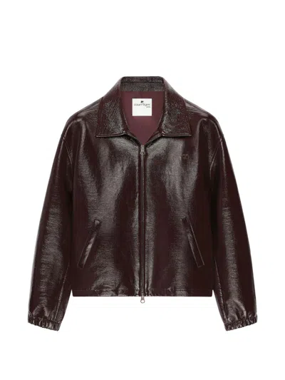 Courrèges Courreges Pre Vinyl Bomber Jacket In Burgundy