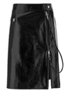 Courrèges Zipped Vinyl Skirt In Black