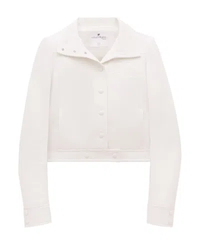 Courrèges Press-stud Cropped Jacket In White
