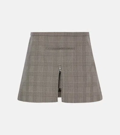 COURRÈGES COURRÈGES PRINCE OF WALES CHECK WOOL-BLEND MINISKIRT