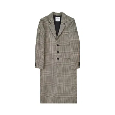 Pre-owned Courrèges Prince Of Wales Long Coat 'sand/mud Brown' | Tan | Men's Size L