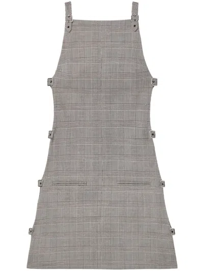 Courrèges Prince Of Wales Multi-strap Mini Dress In Schwarz
