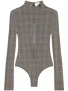 Courrèges High Neck Stretch Body With Prince Of Wales Check In 黑色