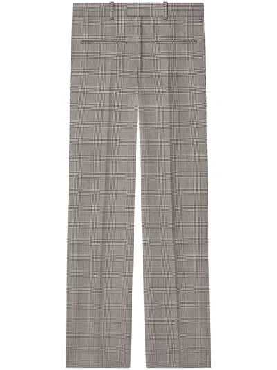 Courrèges Prince-of-wales-print Straight-leg Trousers In Black