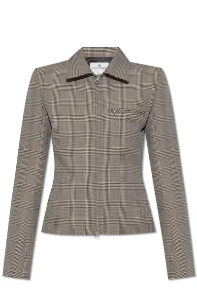 Courrèges Prince Of Wales-check Jacket In Beige