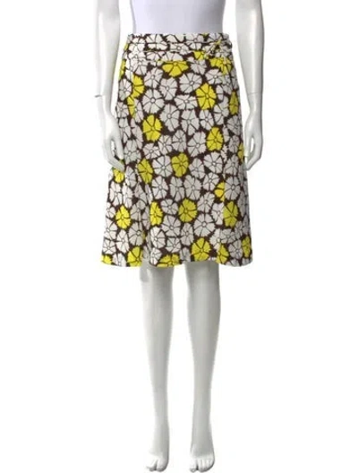 Pre-owned Courrèges Printed Knee-length Skirt In White