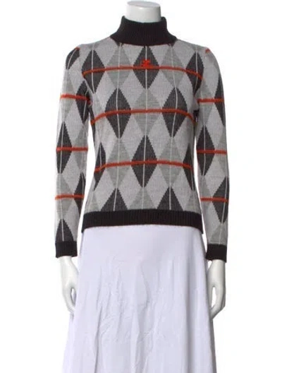 Pre-owned Courrèges Printed Turtleneck Sweater In Multi