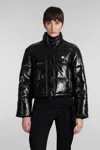 Courrèges Vinyl Bomber Jacket With Contrasting Embroidered Ac Logo In Black