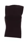 Courrèges Courreges Women Aubergine Viscose Blend Tank Top In Brown