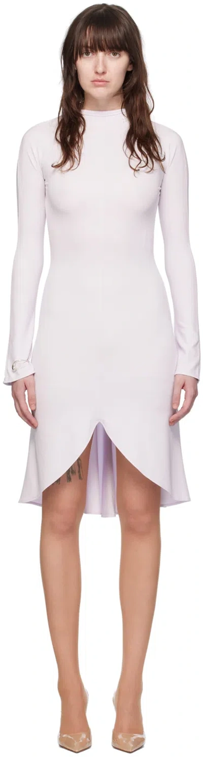 Courrèges Purple Mock Neck Midi Dress In 0077 Mist