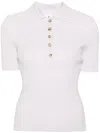 COURRÈGES RIBBED-KNIT POLO SHIRT - WOMEN'S - VISCOSE/POLYESTER