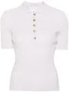 Courrèges Iconic Rib-knit Polo Shirt In Purple
