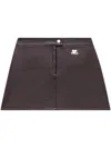 Courrèges Fitted Burgundy Mini Skirt With Shiny Finish In Burgundy