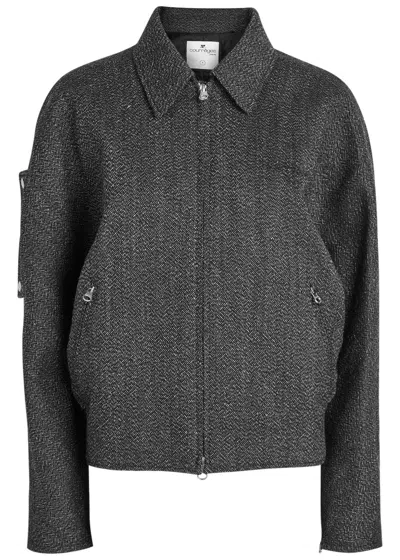 Courrèges Quilted Caviar Wool Jacket In Gray