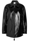 Courrèges Courreges 'vinyl' Black Cotton Blend Jacket Women In Black