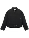 Courrèges Racer Padded Cotton Jacket In 黑色